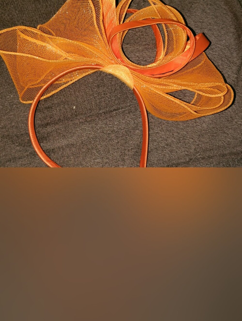 Orange Mesh Bow Headband - Women's Fashion Accessory